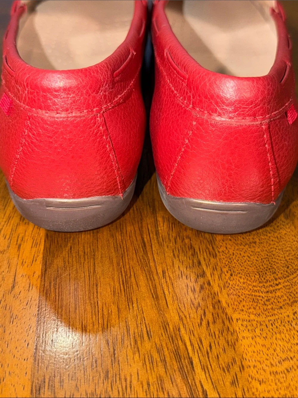 Marc Joseph Red Pebbled Leather Bow Loafers